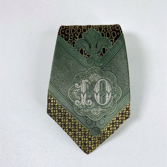 Jean-Paul Gaultier Tie Money Print Silk Italy Made Designer Vintage 58” - Picture 1 of 10